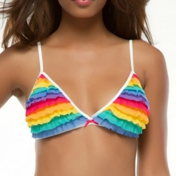Honeydew Ruffle Bralette RAINBOW PRIDE Large *See size chart* - Picture 1 of 3